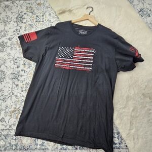 Grunt Style Black Red White American Flag Americana Short Sleeve Men T-Shirt XXX